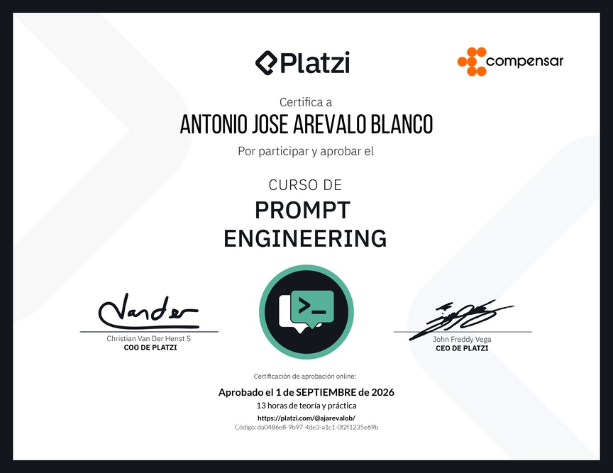Diploma del Curso de Prompt Engineering