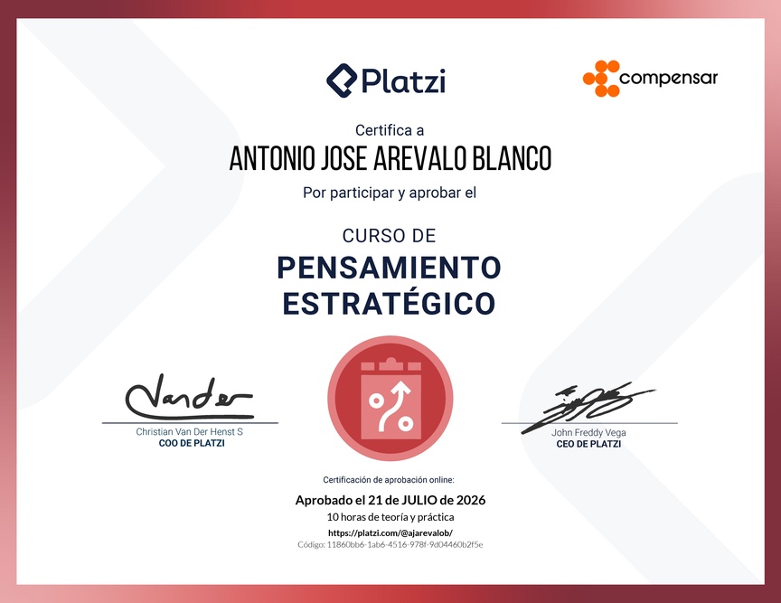Diploma del Curso de Pensamiento Estratégico