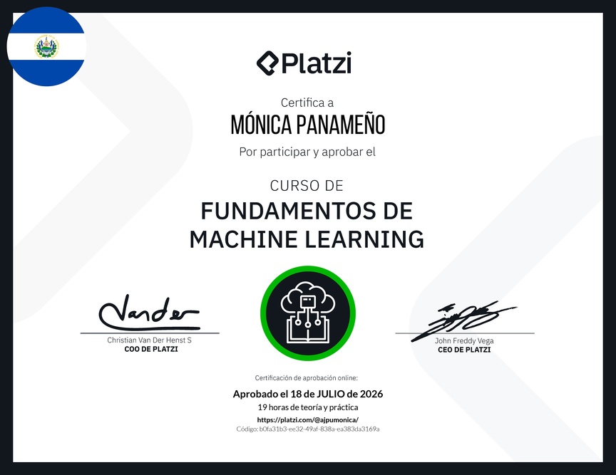 Diploma del Curso de Fundamentos de Machine Learning