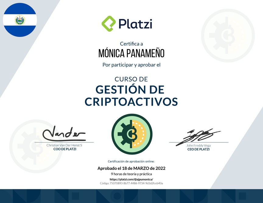 Diploma del Curso de Gestión de Criptoactivos