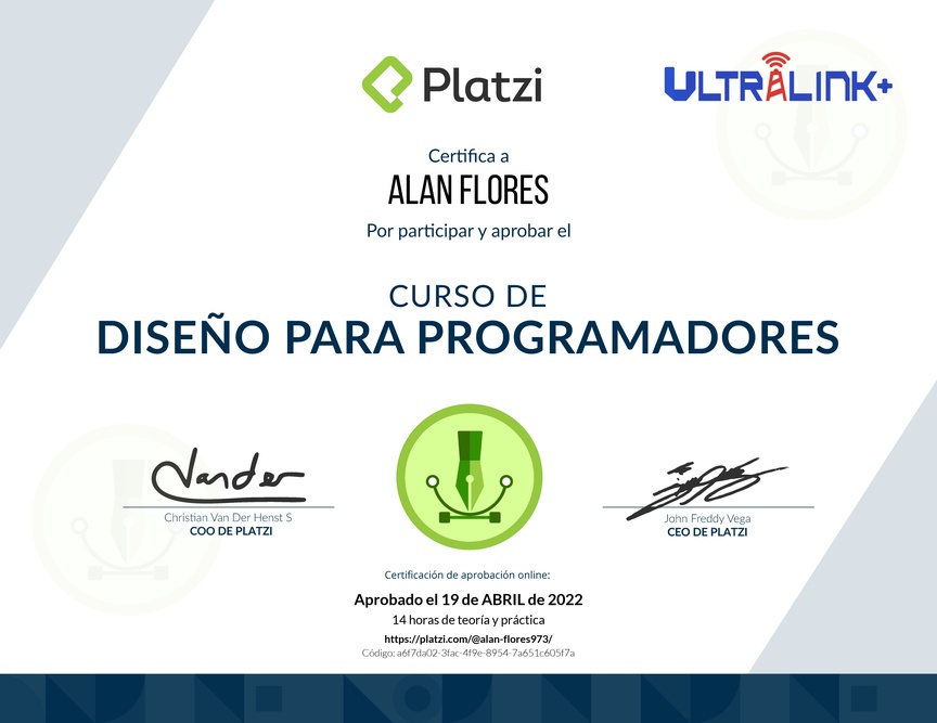 Diploma del Curso de Diseño para Developers