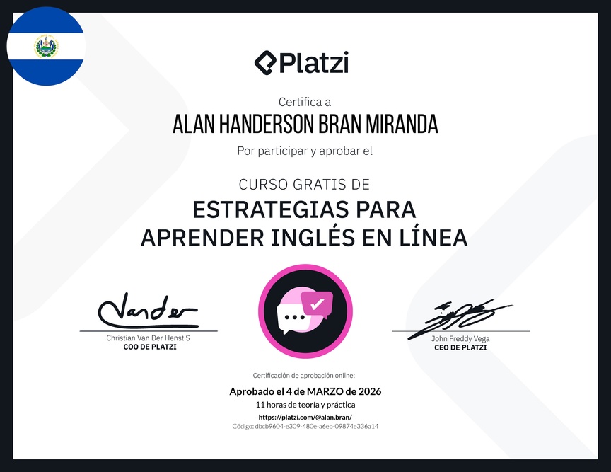 Diploma del Curso Gratis de Estrategias para Aprender Inglés en Línea