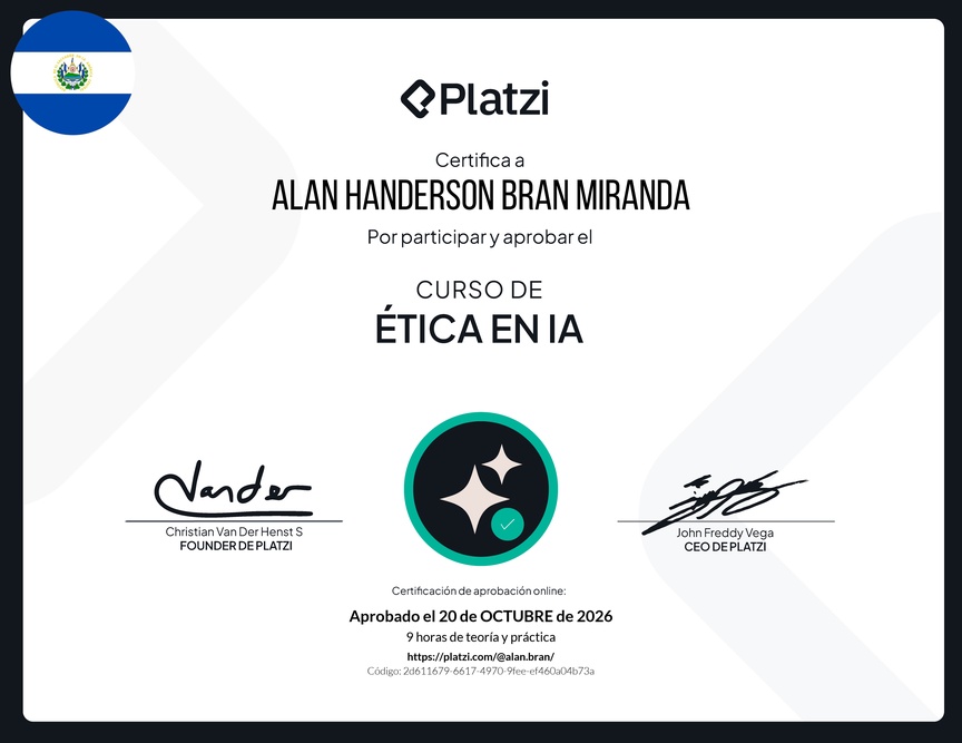 Diploma del Curso de Ética en IA
