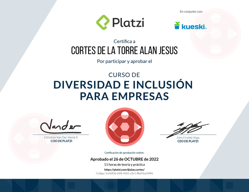 Diploma de Audiocurso de Diversidad de Género para Empresas