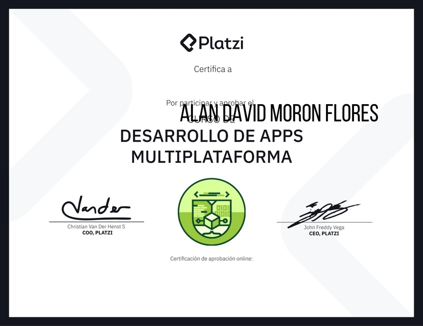 Diploma de la Ruta de Aprendizaje de Desarrollo de aplicaciones multiplataformas
