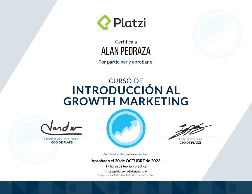 Diploma del Curso de Introducción al Growth Marketing