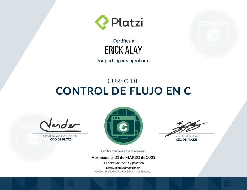 Diploma del Curso de Control de Flujo en C