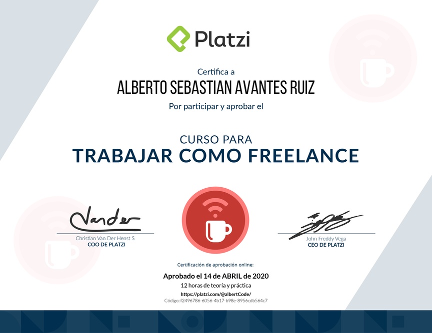 Diploma del Curso para Trabajar como Freelance