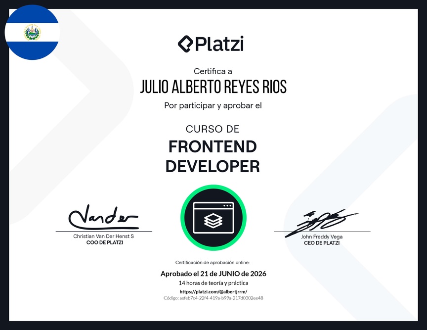 Diploma del Curso de Frontend Developer