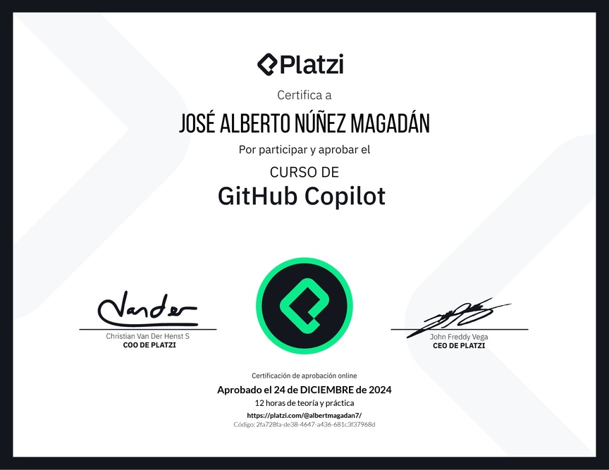 Diploma del Curso de GitHub Copilot