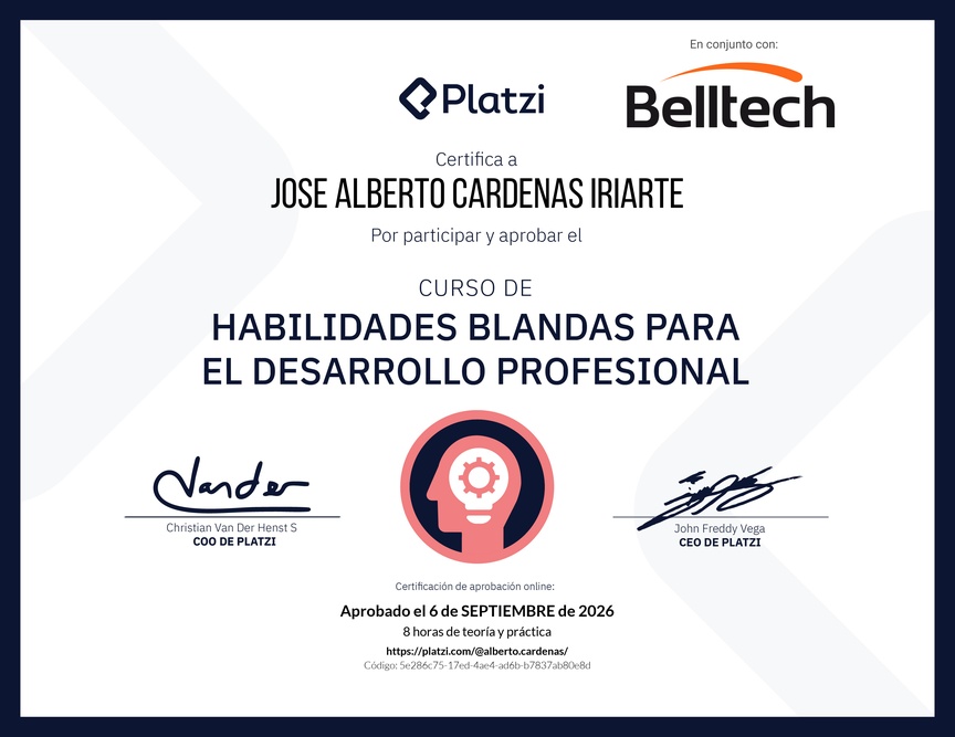 Diploma del Curso de Habilidades Blandas para el Desarrollo Profesional