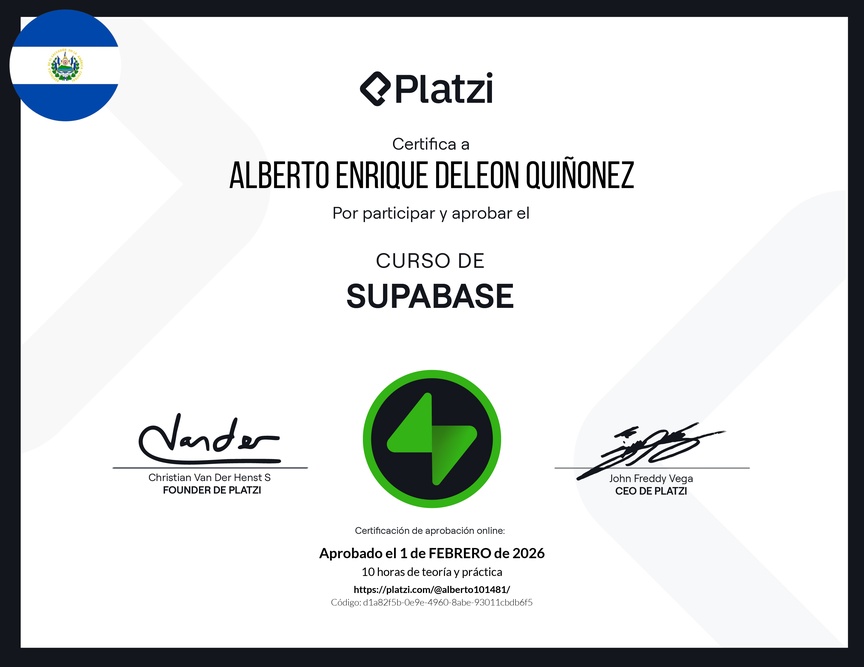 Diploma del Curso de Supabase
