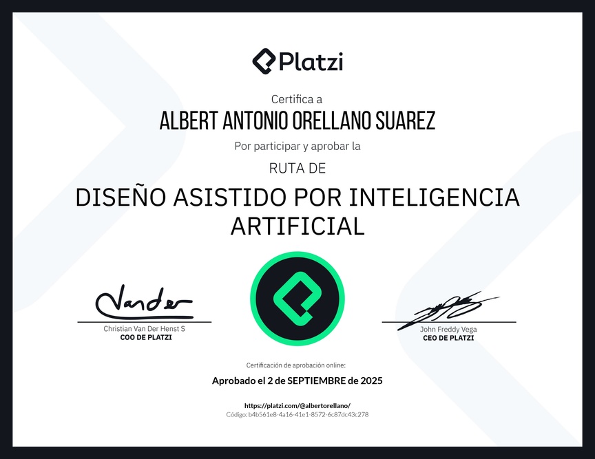Diploma de la Ruta de Aprendizaje de Diseño Asistido por Inteligencia Artificial
