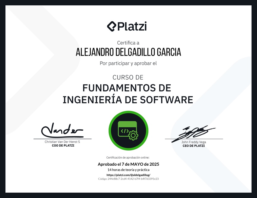 Diploma del Curso de Fundamentos de Ingeniería de Software