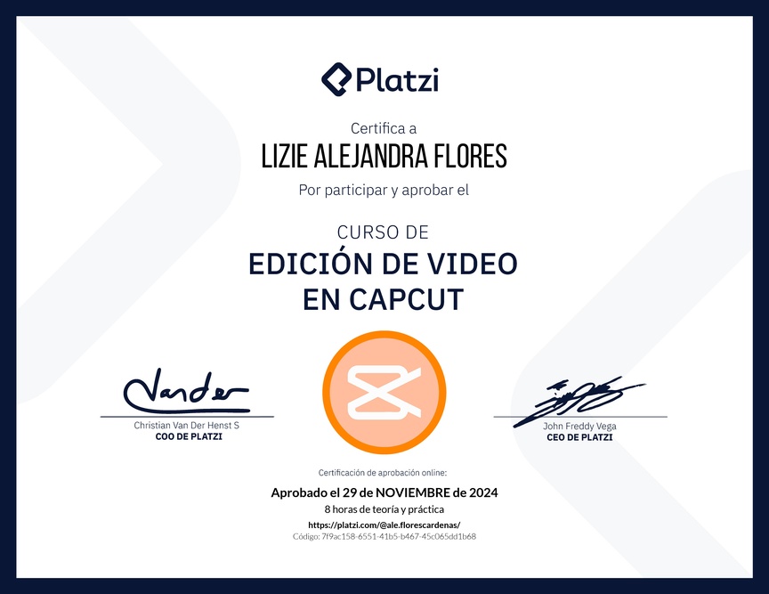 Diploma del Curso de Edición de Video con Capcut