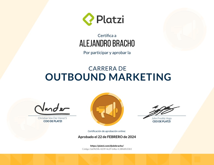 Diploma de la Ruta de Aprendizaje de Outbound Marketing