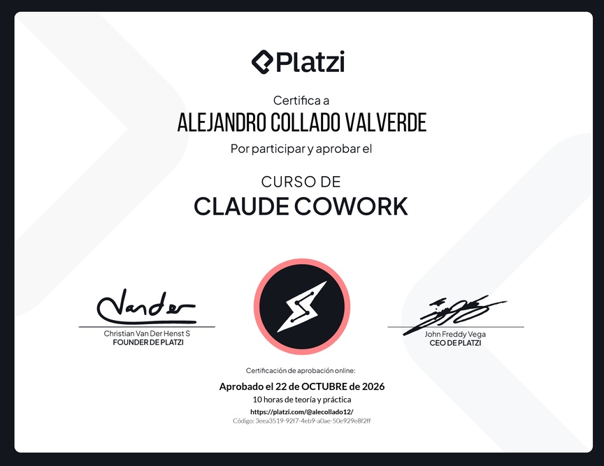 Diploma del Curso de Claude Cowork