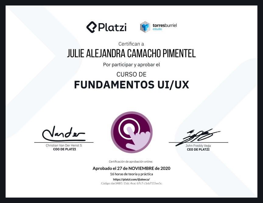 Diploma del Curso de Fundamentos UI/UX