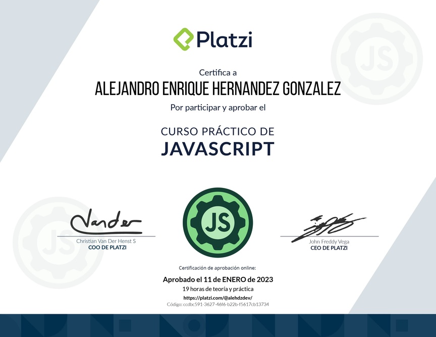 Diploma del Curso Práctico de JavaScript