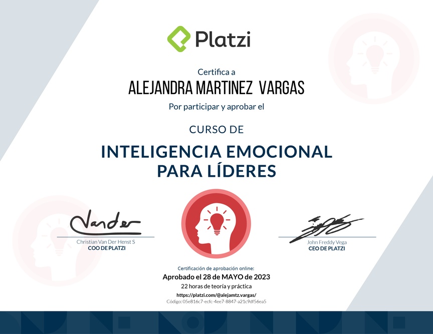 Diploma del Curso de Inteligencia Emocional para Líderes