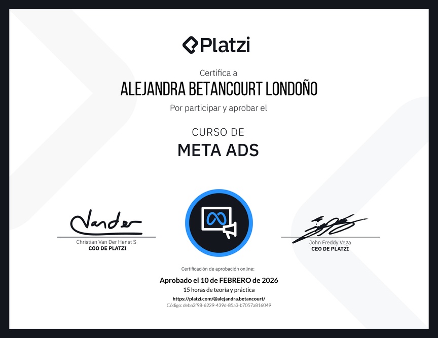 Diploma del Curso de Meta Ads
