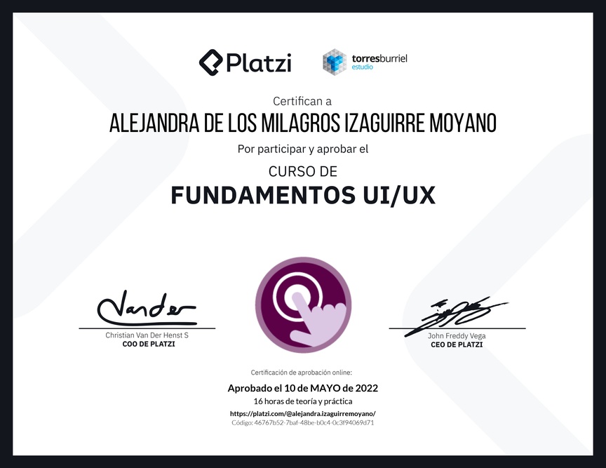 Diploma del Curso de Fundamentos UI/UX