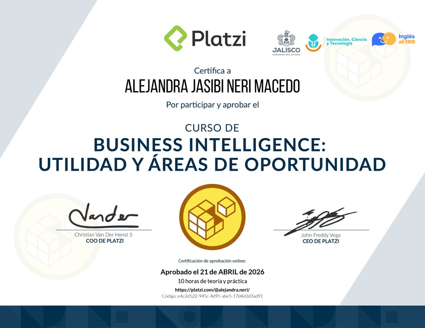 Diploma del Curso de Business Intelligence: Utilidad y Áreas de Oportunidad