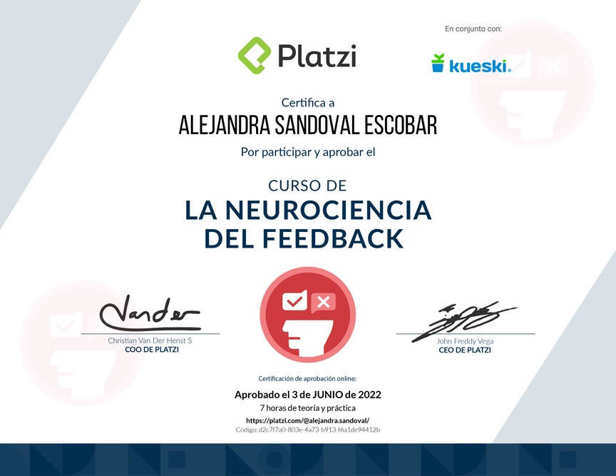 Diploma de Audiocurso sobre la Neurociencia del Feedback