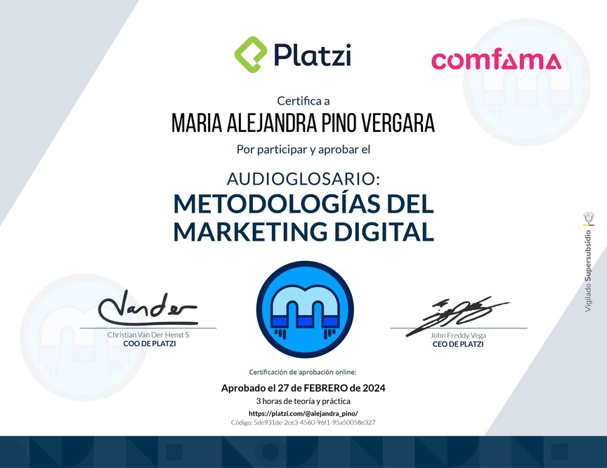 Diploma de Audioglosario: aprende a calificar usuarios