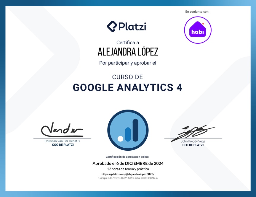 Diploma del Curso de Google Analytics