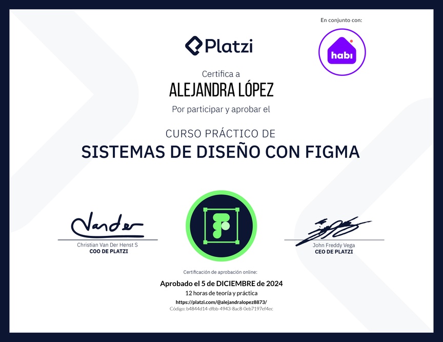Diploma del Curso Práctico de Sistemas de Diseño con Figma