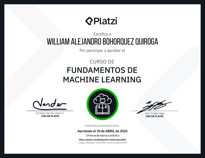Diploma del Curso de Fundamentos de Machine Learning