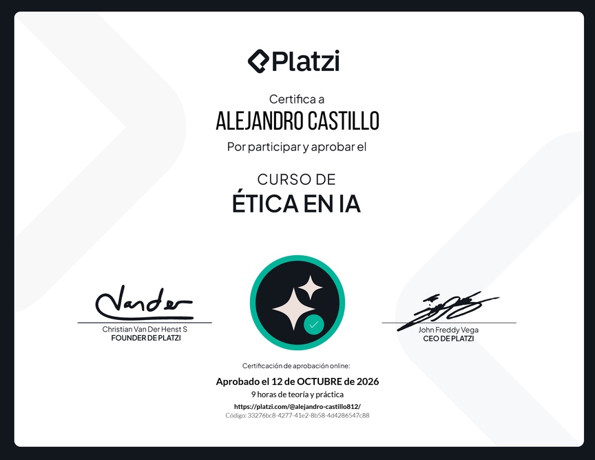 Diploma del Curso de Ética en IA