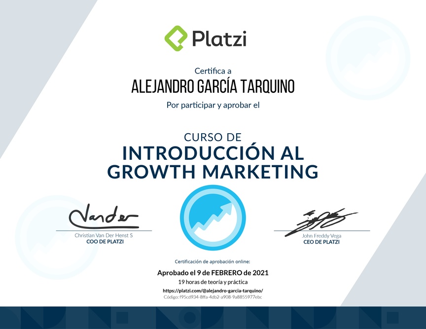 Diploma del Curso de Introducción al Growth Marketing