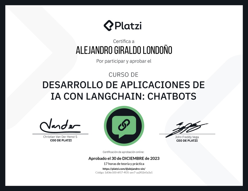 Diploma del Curso de LangChain