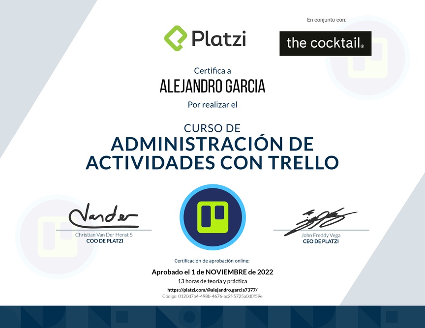 Diploma del Curso de Trello