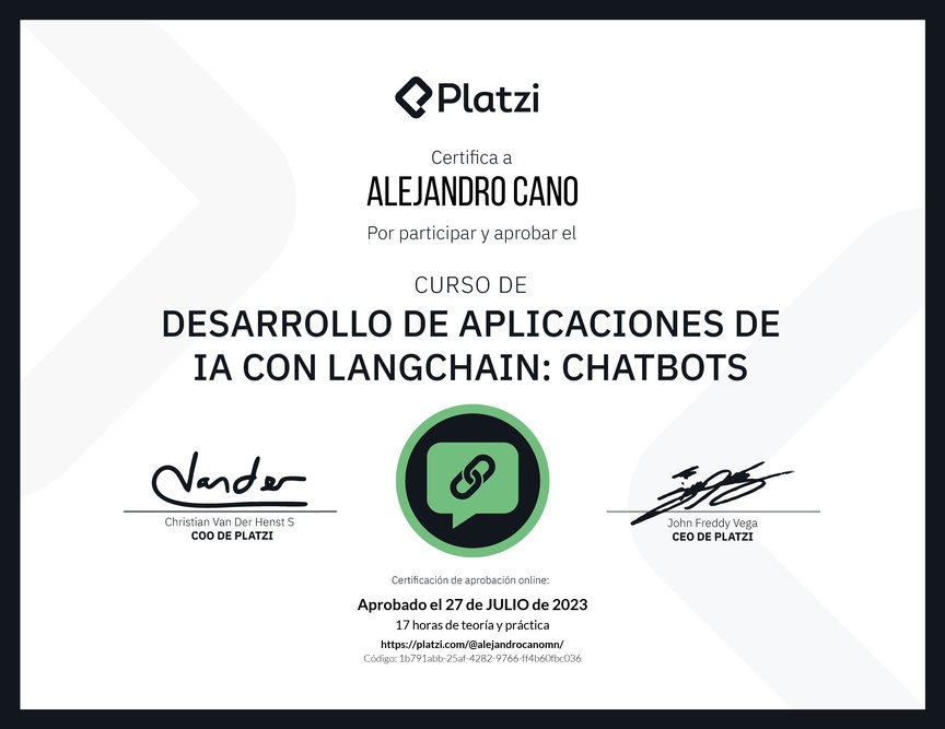 Diploma del Curso de LangChain