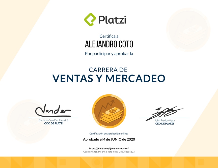 Diploma de la Ruta de Aprendizaje de Marketing y Ventas