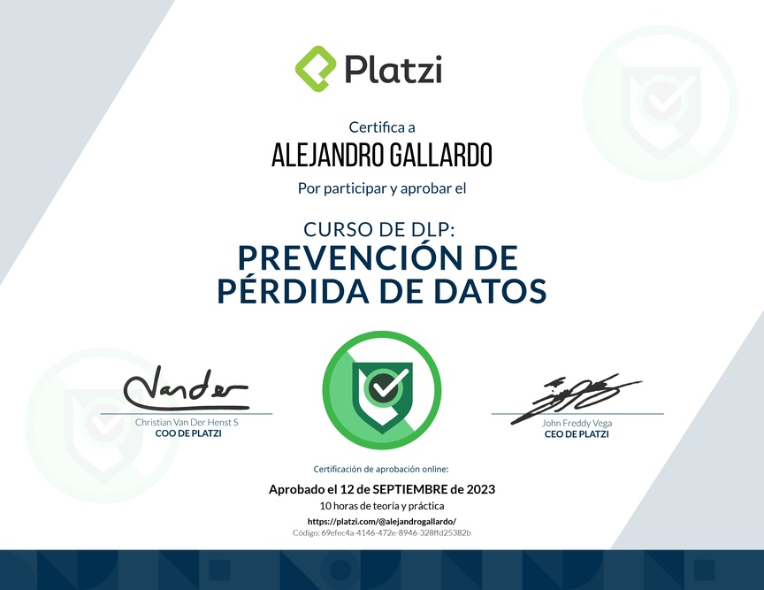 Diploma del Curso de DLP: Prevención de Pérdida de Datos