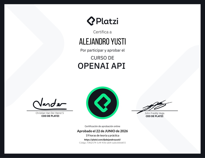 Diploma del Curso de OpenAI API