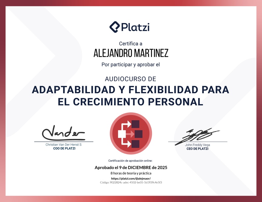 Diploma de Audiocurso de Adaptabilidad y Flexibilidad para el Crecimiento Personal