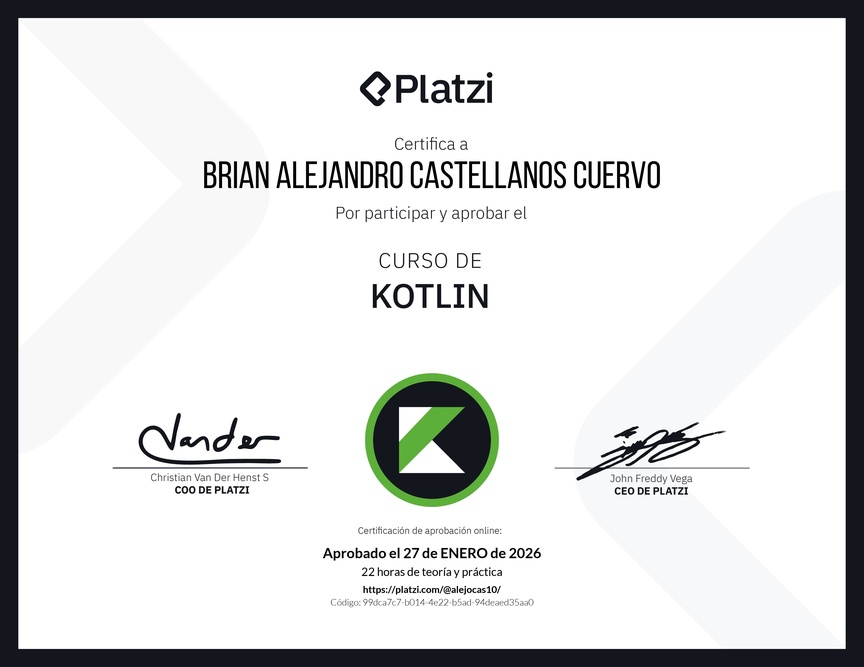Diploma del Curso de Kotlin