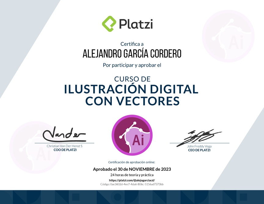 Diploma del Curso de Ilustración Vectorial Digital
