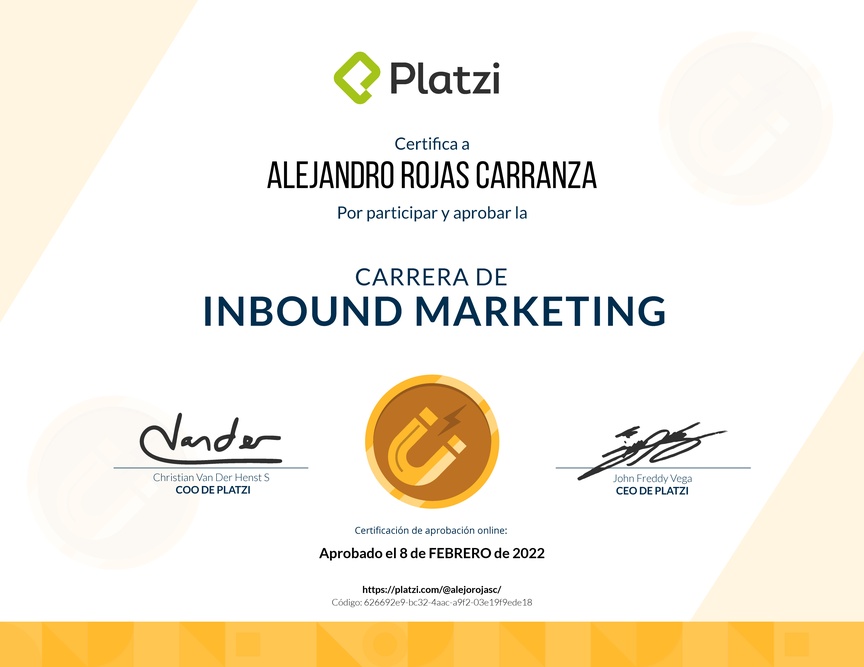 Diploma de la Ruta de Aprendizaje de Inbound Marketing