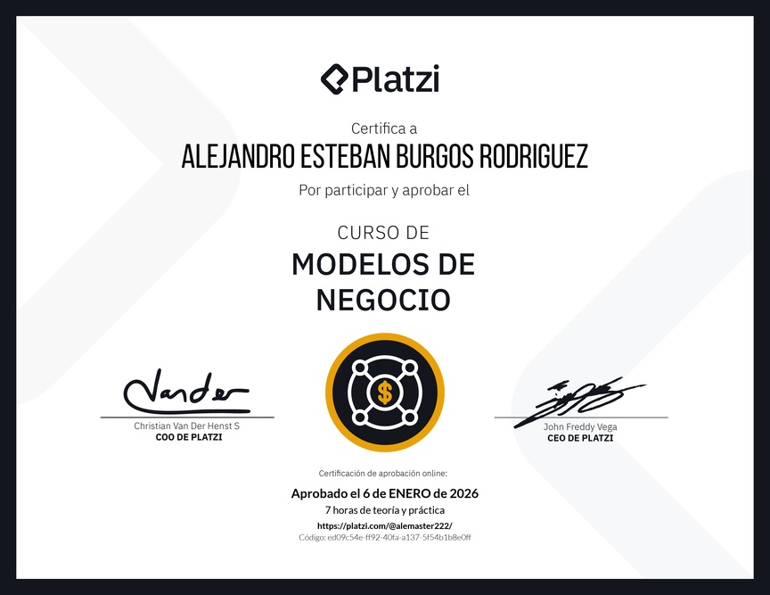 Diploma del Curso de Modelos de Negocio