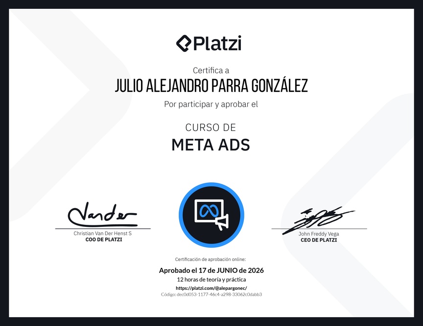 Diploma del Curso de Meta Ads