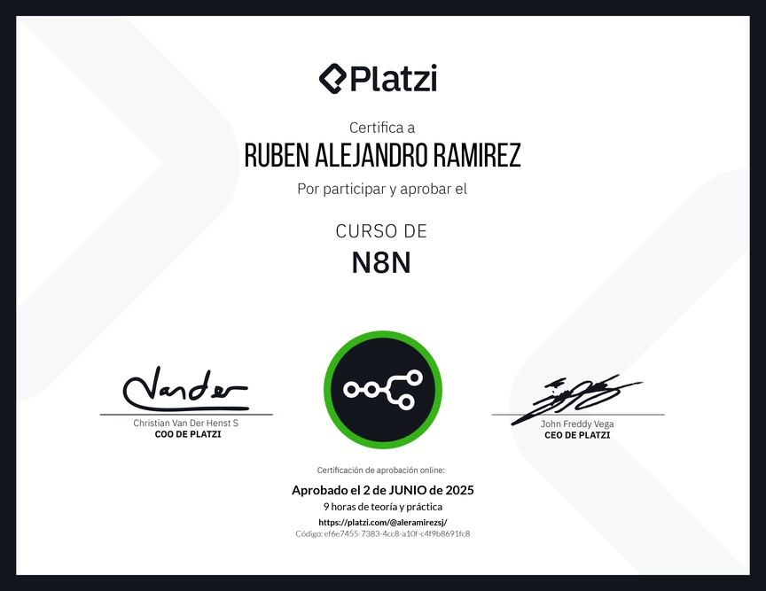 Diploma del Curso de N8N
