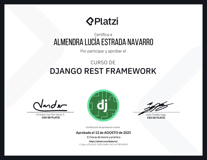 Diploma del Curso de Django Rest Framework