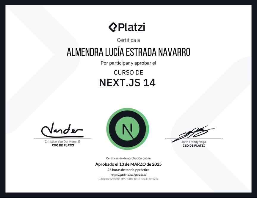 Diploma del Curso de Next.js 14
