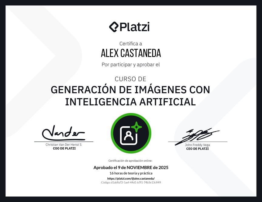 Diploma del Curso de Generación de Imágenes con Inteligencia Artificial